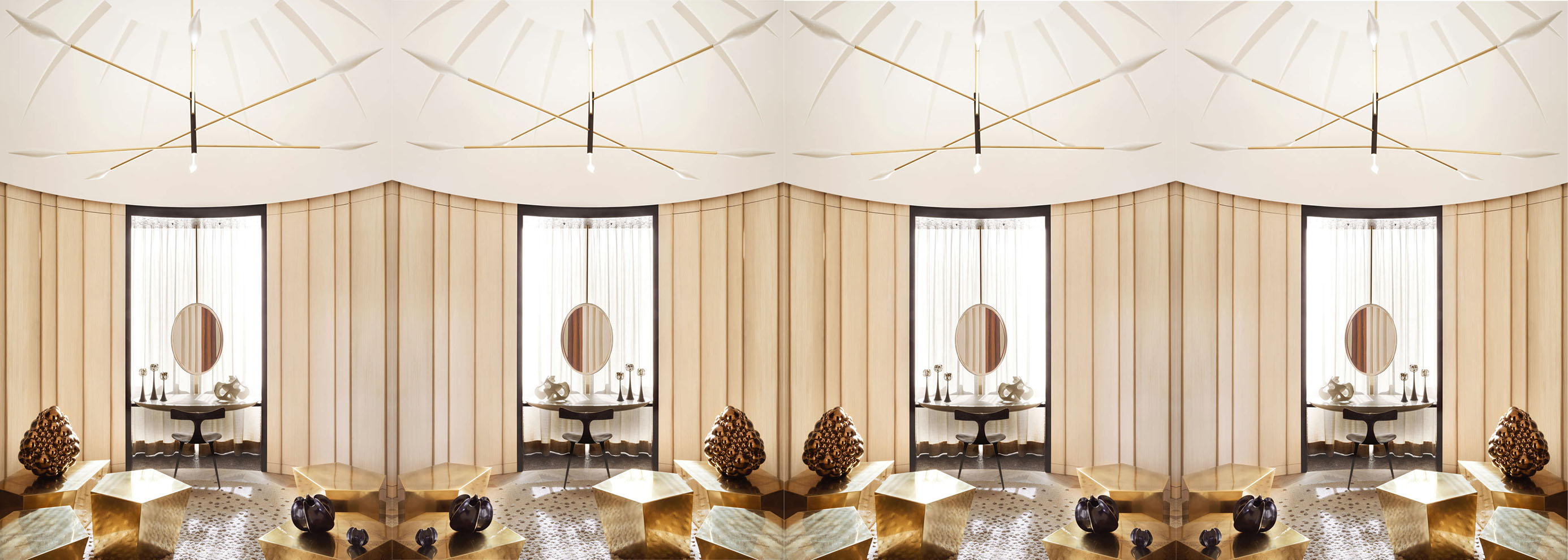 Subtle elegance and warm moments of light take form in the Park Hyatt Los Angeles' Sales Gallery.
