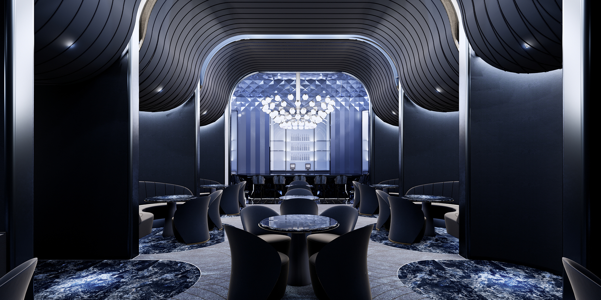 Modernizing and redefining the concept of a speakeasy, Studio Munge elevates the Bellagio Resort and Casino with crystalline glamour.